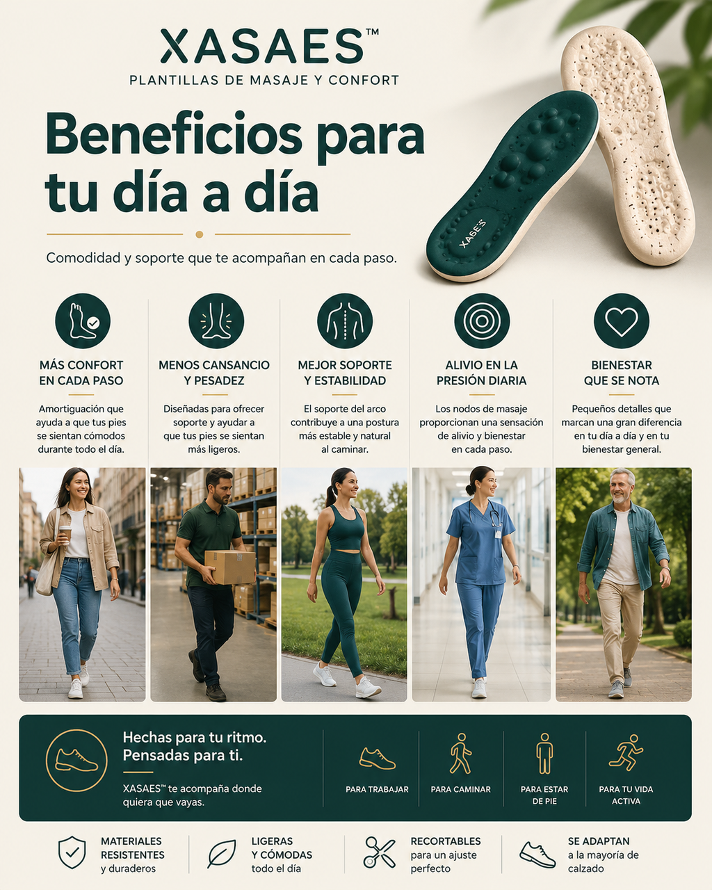 Xasaes™ Plantillas de Masaje y Confort