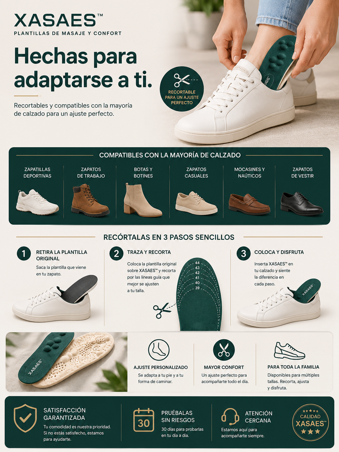 Xasaes™ Plantillas de Masaje y Confort