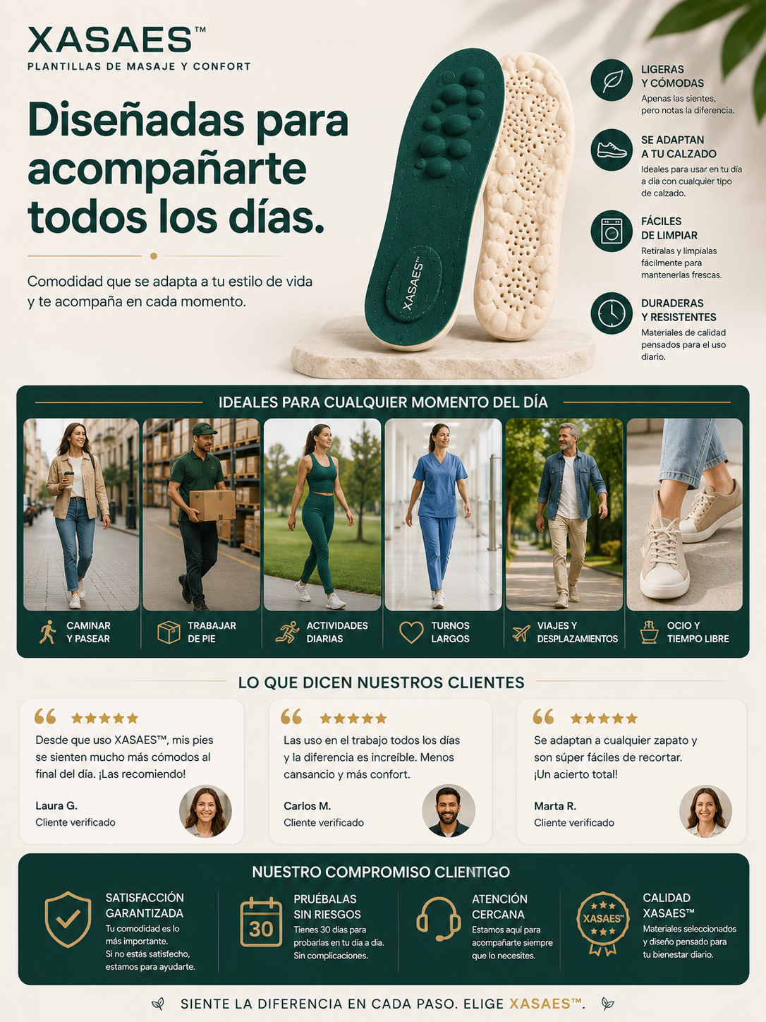 Xasaes™ Plantillas de Masaje y Confort